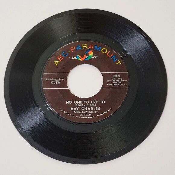 Ray Charles A Tear Fell / No One To Cry To 45 RPM Vinyl VG Soul '64 - Picture 4 of 4